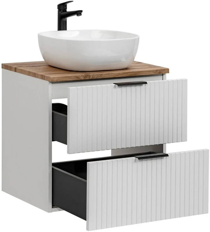 Szafka łazienkowa 60 cm ADEL WHITE z umywalką SMILE i blatem 60 cm