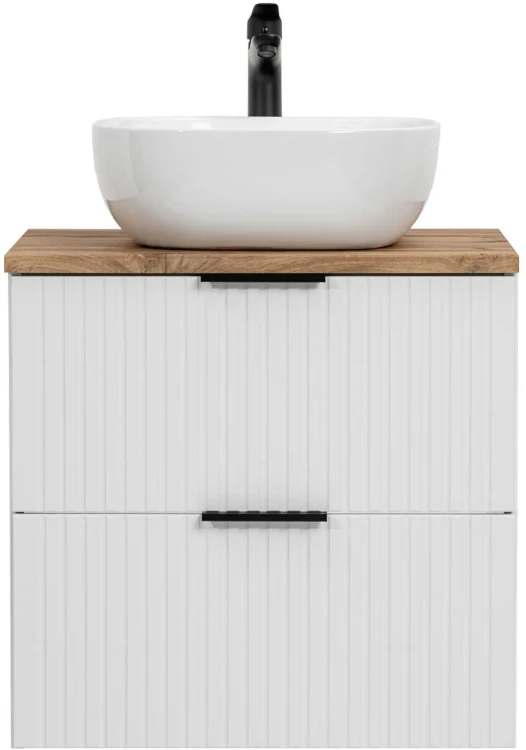 Szafka łazienkowa 60 cm ADEL WHITE z umywalką SMILE i blatem 60 cm