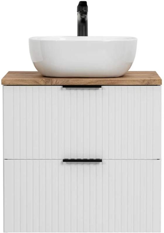 Szafka łazienkowa 60 cm ADEL WHITE z umywalką SMILE i blatem 60 cm