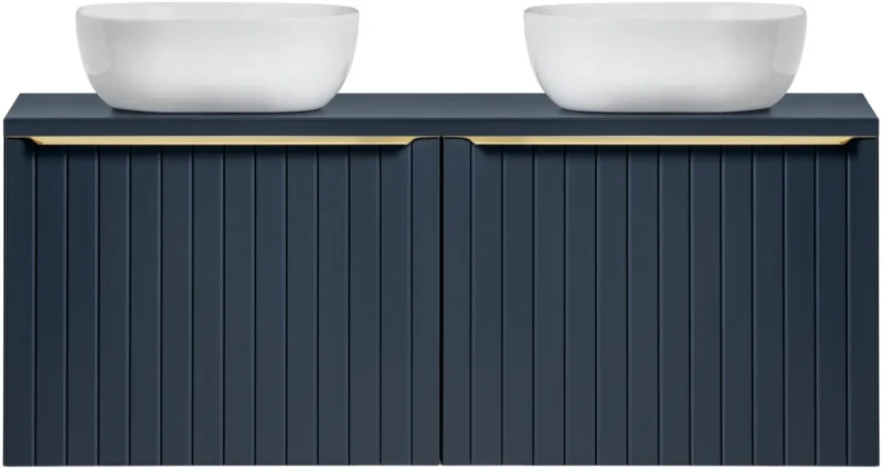 Zestaw mebli łazienkowych SANTA FE DEEP BLUE B z szafką pod umywalkę 2x60 cm - 5 elementów