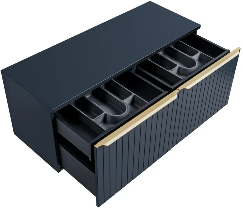 Zestaw mebli łazienkowych SANTA FE DEEP BLUE z szafką pod umywalkę 2x60 cm - 3 elementy