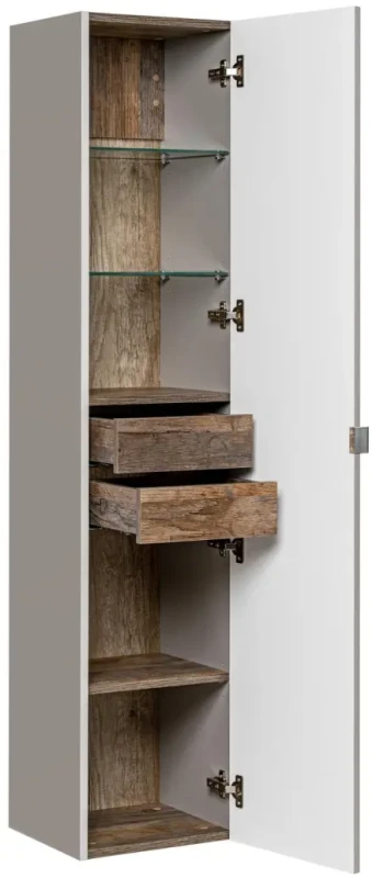 Zestaw mebli łazienkowych SANTA FE TAUPE A4 taupe/dąb vintage z szafką pod umywalkę 80 cm - 8 elementów