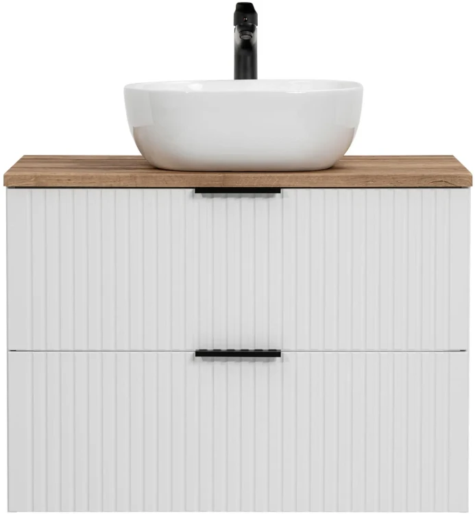 Szafka łazienkowa 80 cm ADEL WHITE z umywalką SMILE i blatem 80 cm
