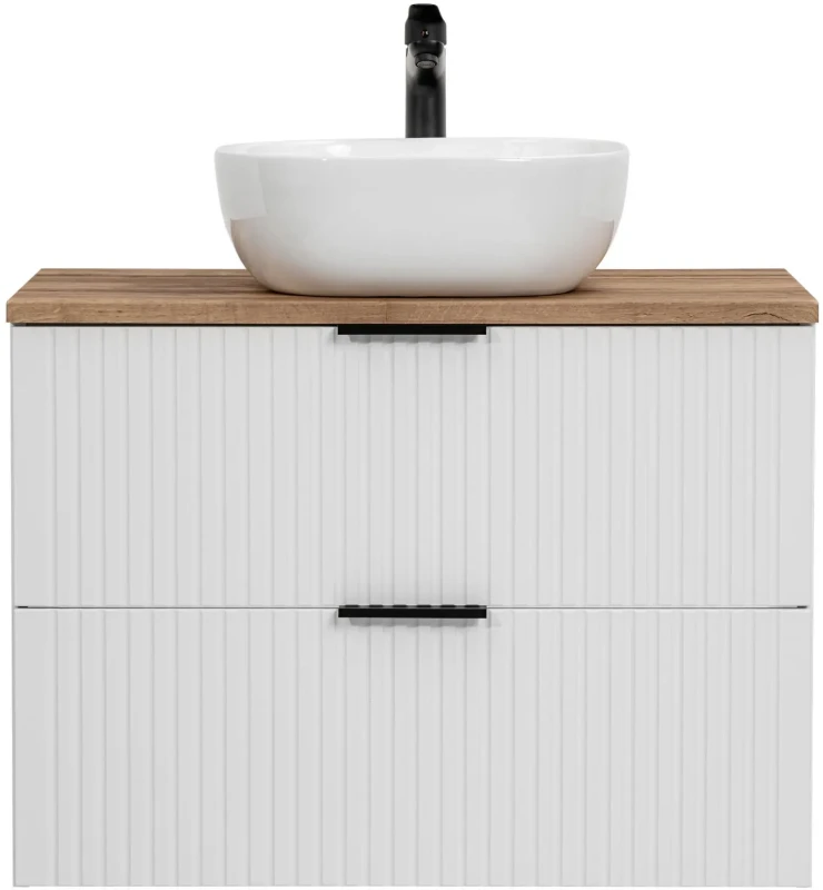 Szafka łazienkowa 80 cm ADEL WHITE z umywalką SMILE i blatem 80 cm