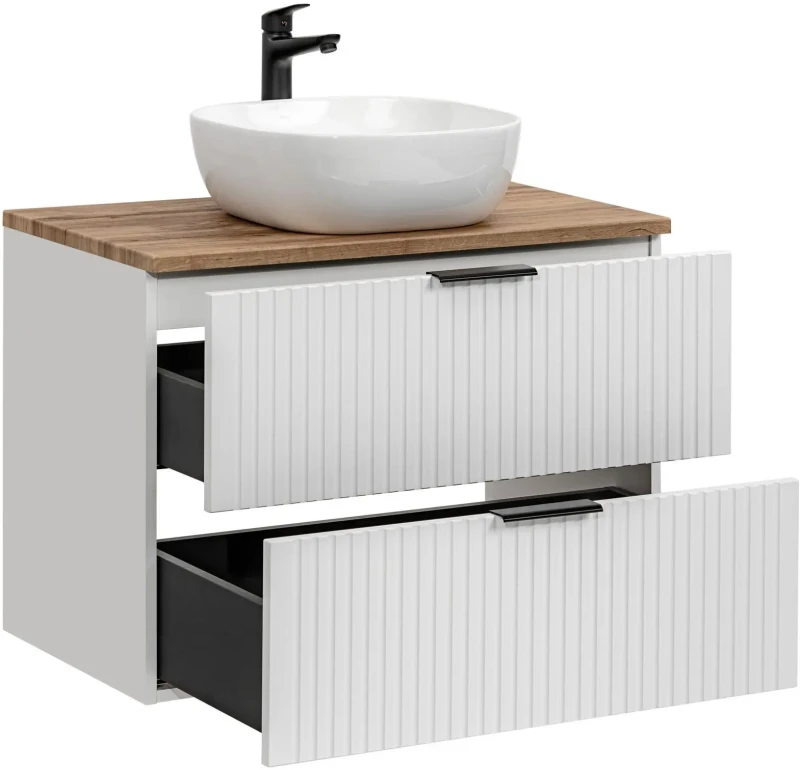 Szafka łazienkowa 80 cm ADEL WHITE z umywalką SMILE i blatem 80 cm