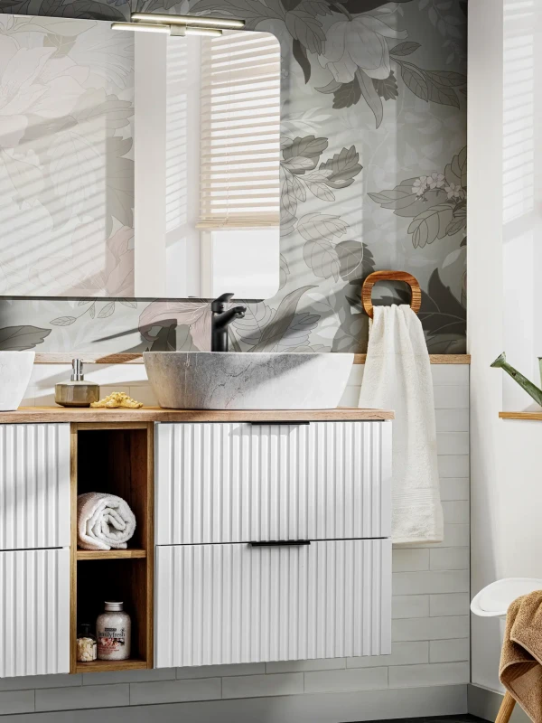 Zestaw mebli łazienkowych ADEL WHITE (aranżacja)