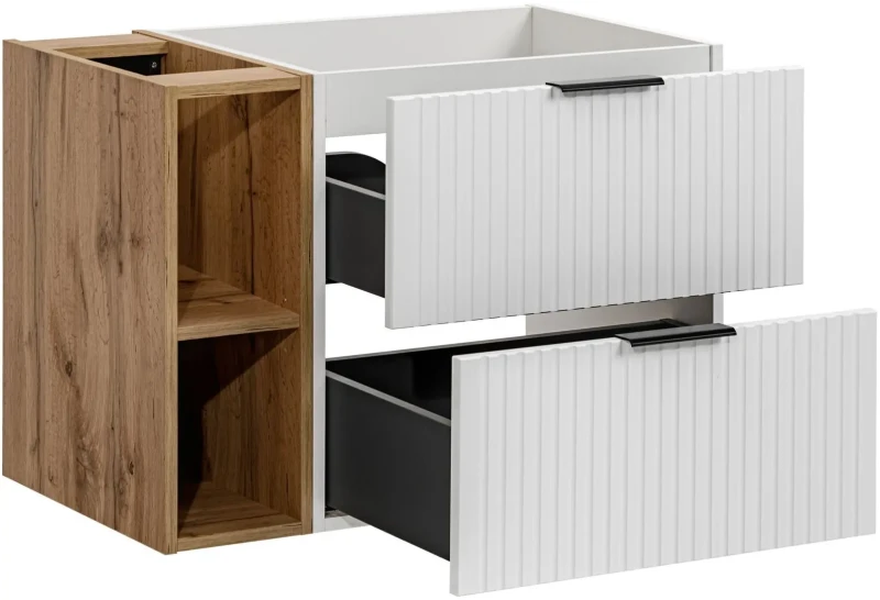 Zestaw mebli łazienkowych ADEL WHITE z umywalką SMILE i blatem 80 cm - 4 elementy