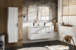 Zestaw mebli łazienkowych ADEL WHITE A01 z szafką pod umywalkę 120 cm - 7 elementów