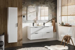 Zestaw mebli łazienkowych ADEL WHITE A01 z szafką pod umywalkę 120 cm - 7 elementów