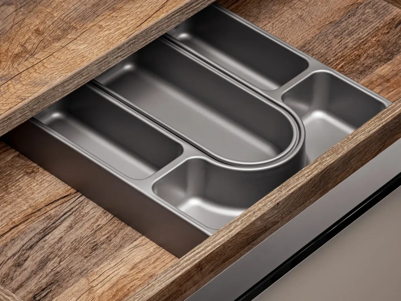 Szafka podwójna łazienkowa 80 cm SANTA FE taupe/dąb vintage z dwoma umywalkami SMILE i blatem 180 cm