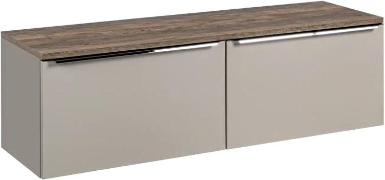 Szafka podwójna łazienkowa 80 cm SANTA FE taupe/dąb vintage z blatem 160 cm