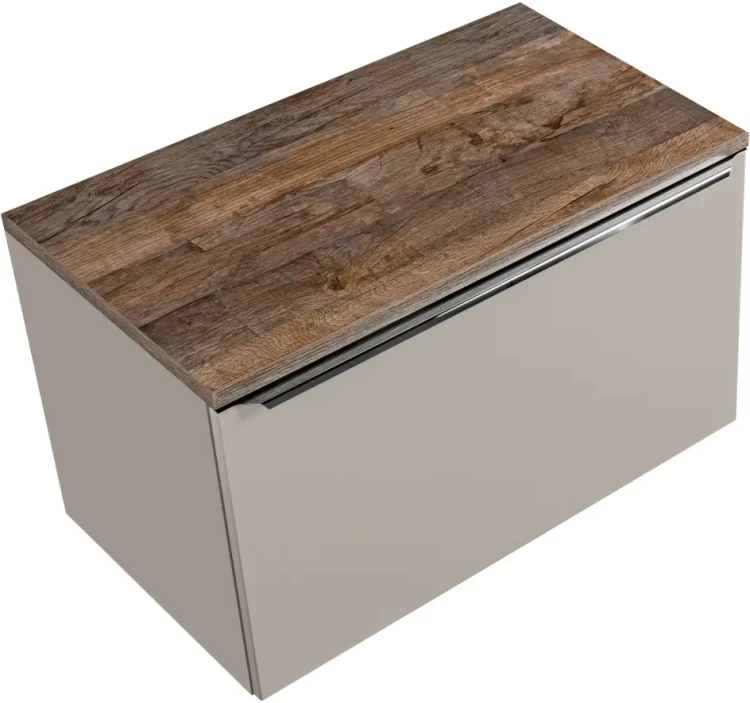Szafka pod umywalkę 80 cm SANTA FE taupe/dąb vintage z blatem 80 cm