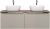 Szafka podwójna łazienkowa 60 cm SANTA FE taupe/dąb vintage z dwoma umywalkami SMILE i blatem 120 cm