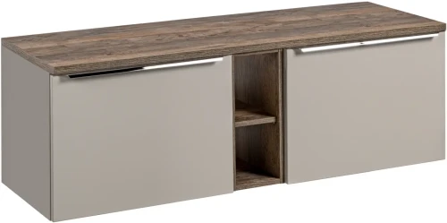 Szafka podwójna łazienkowa 60 cm SANTA FE taupe/dąb vintage z blatem 140 cm