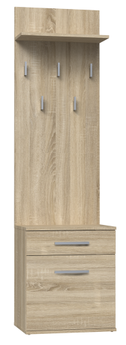 Panel do przedpokoju wieszak + szafka na buty Salma / dąb sonoma