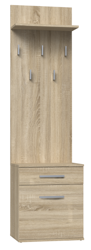 Panel do przedpokoju wieszak + szafka na buty Salma / dąb sonoma