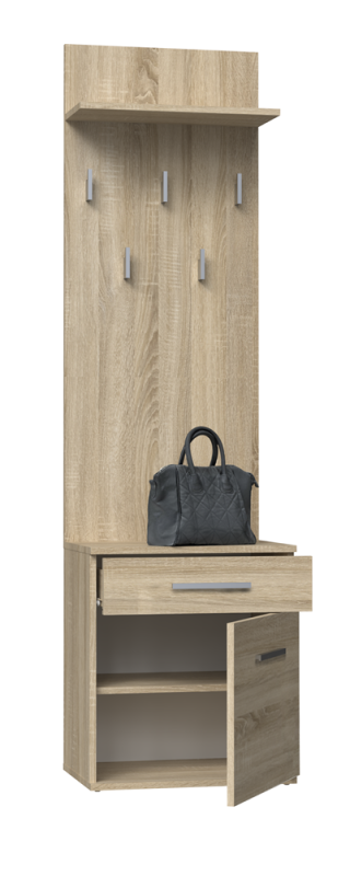 Panel do przedpokoju wieszak + szafka na buty Salma / dąb sonoma