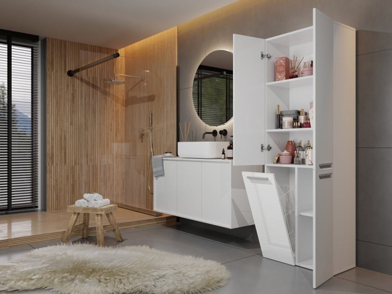 Szafka łazienkowa Emil I Biały mat/połysk