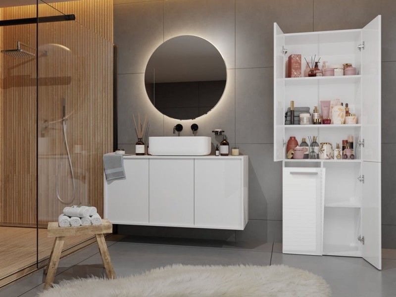 Szafka łazienkowa Emil I Biały mat/połysk