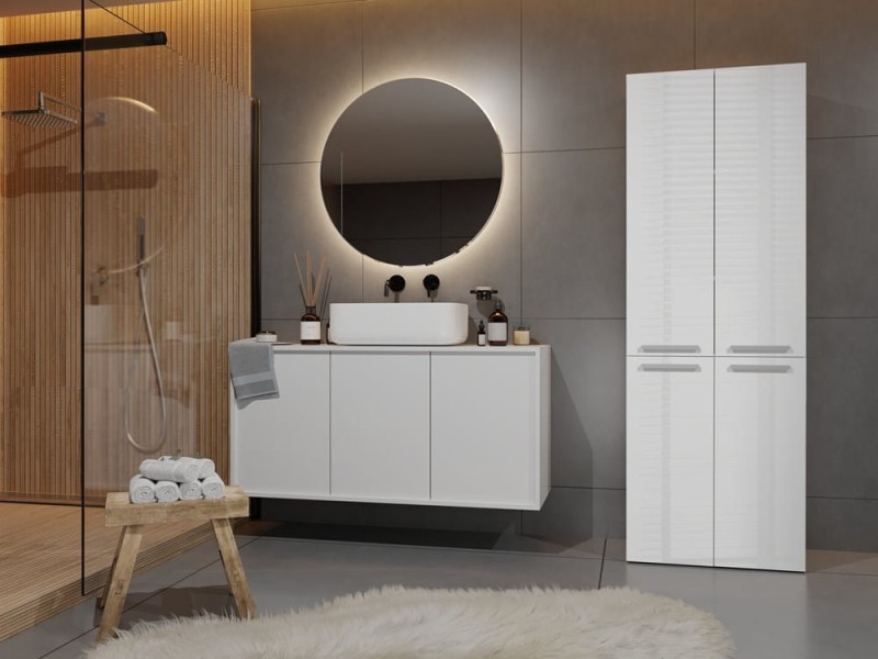 Szafka łazienkowa Emil I Biały mat/połysk