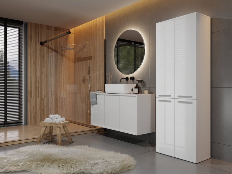 Szafka łazienkowa Emil I Biały mat/połysk