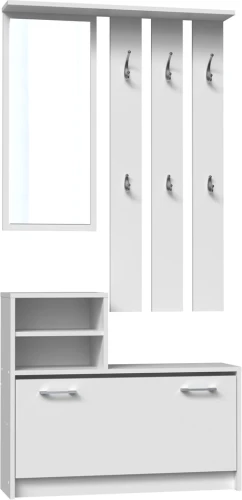 Garderoba wieszak lustro szafka na buty z lustrem/ Biały