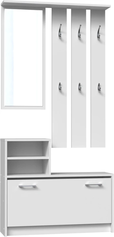 Garderoba wieszak lustro szafka na buty z lustrem/ Biały