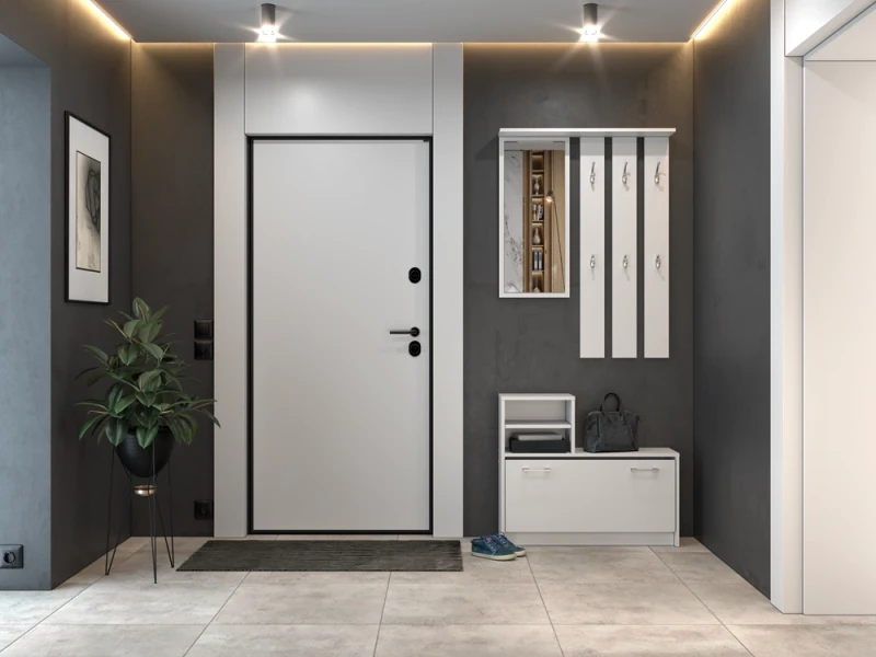 Garderoba wieszak lustro szafka na buty z lustrem/ Biały