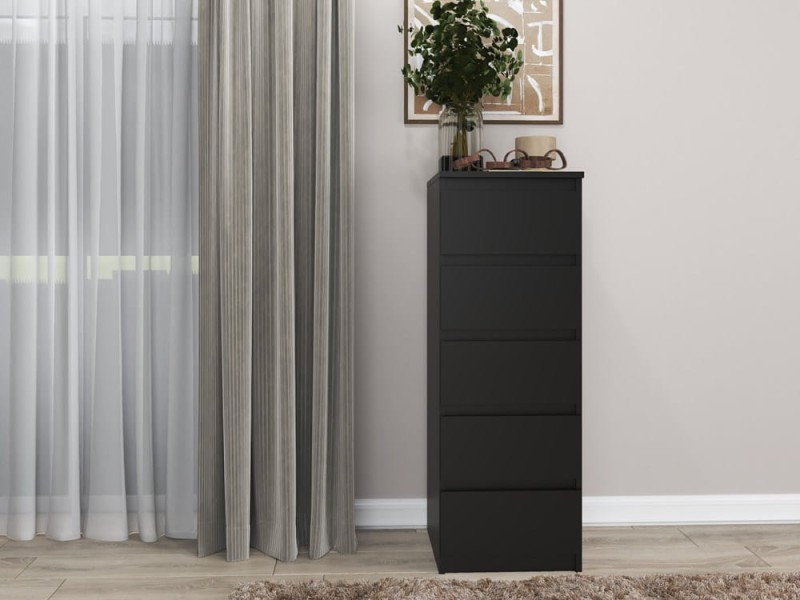 Komoda szafka Bona 5 szuflad / Czarna