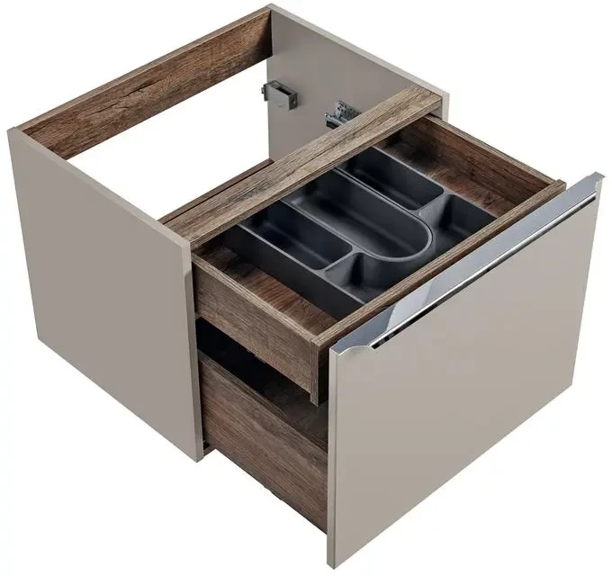 Zestaw mebli łazienkowych SANTA FE TAUPE z umywalką SMILE i blatem 60 cm - 3 elementy