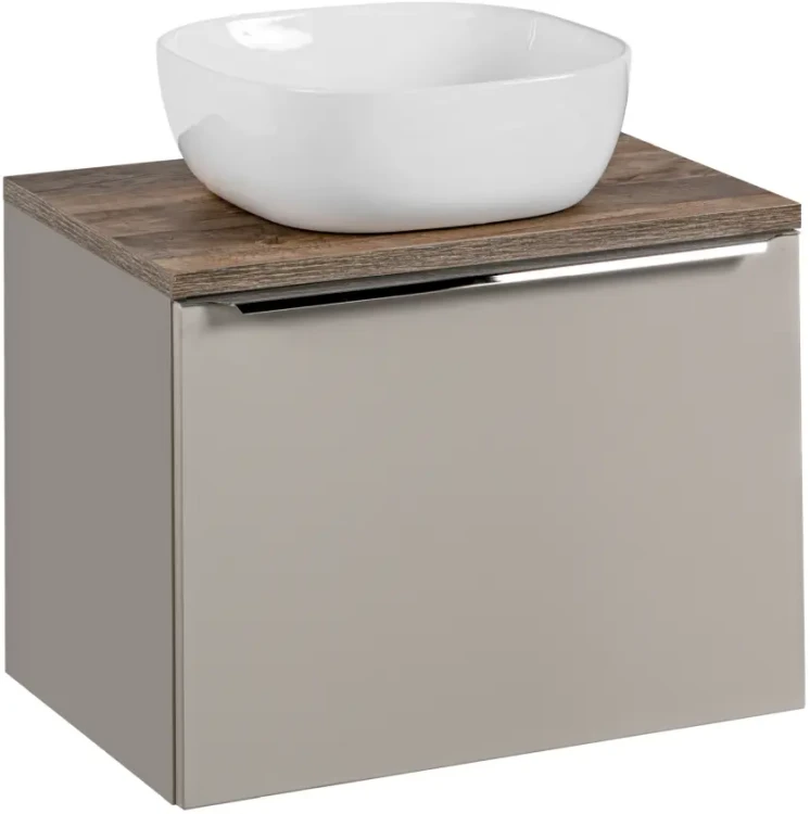 Zestaw mebli łazienkowych SANTA FE TAUPE z umywalką SMILE i blatem 60 cm - 3 elementy