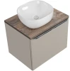 Zestaw mebli łazienkowych SANTA FE TAUPE z umywalką SMILE i blatem 60 cm - 3 elementy