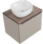 Zestaw mebli łazienkowych SANTA FE TAUPE z umywalką SMILE i blatem 60 cm - 3 elementy