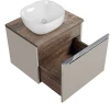 Zestaw mebli łazienkowych SANTA FE TAUPE z umywalką SMILE i blatem 60 cm - 3 elementy