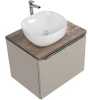 Zestaw mebli łazienkowych SANTA FE TAUPE z umywalką SMILE i blatem 60 cm - 3 elementy