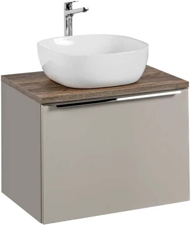Zestaw mebli łazienkowych SANTA FE TAUPE z umywalką SMILE i blatem 60 cm - 3 elementy