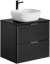 Zestaw mebli łazienkowych ADEL BLACK szafka 60 cm z umywalką SMILE i blatem 60 cm