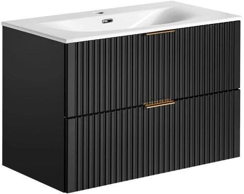 Zestaw mebli łazienkowych ADEL BLACK szafka 80 cm z umywalką Sky