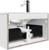 Szafka łazienkowa 80 cm ADEL BLACK  syfon PRELOC 400