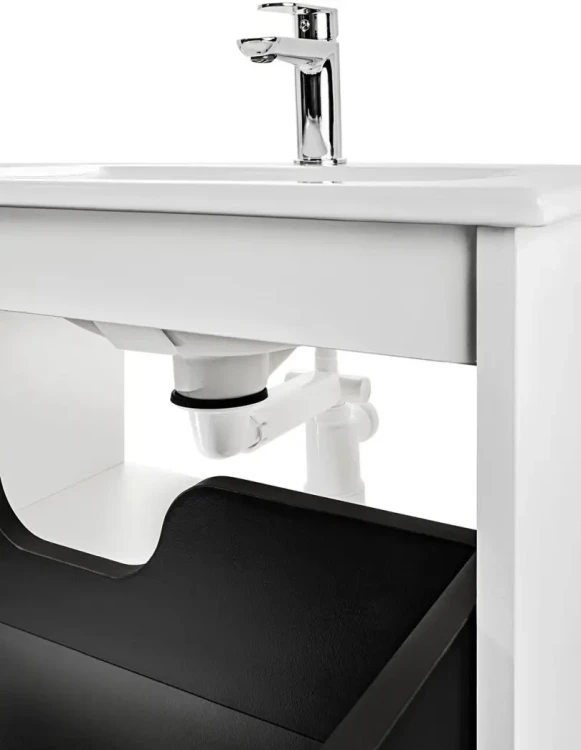 Zestaw mebli łazienkowych BALI WHITE z szafką pod umywalkę 80 cm - 7 elementów