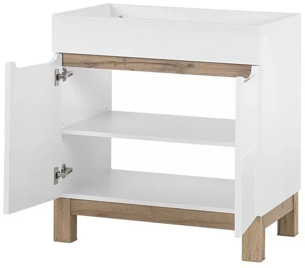 Zestaw mebli łazienkowych BALI WHITE z szafką pod umywalkę 80 cm - 7 elementów