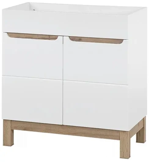 Zestaw mebli łazienkowych BALI WHITE z szafką pod umywalkę 80 cm - 5 elementów