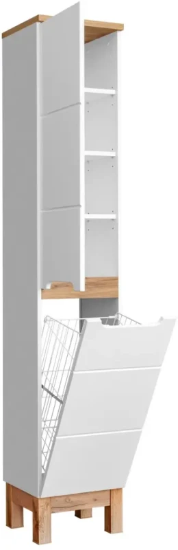 Zestaw mebli łazienkowych BALI WHITE z szafką pod umywalkę 80 cm - 5 elementów
