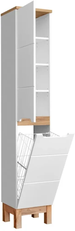 Zestaw mebli łazienkowych BALI WHITE z szafką pod umywalkę 80 cm - 4 elementy