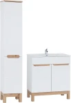 Zestaw mebli łazienkowych BALI WHITE z szafką pod umywalkę 80 cm - 4 elementy