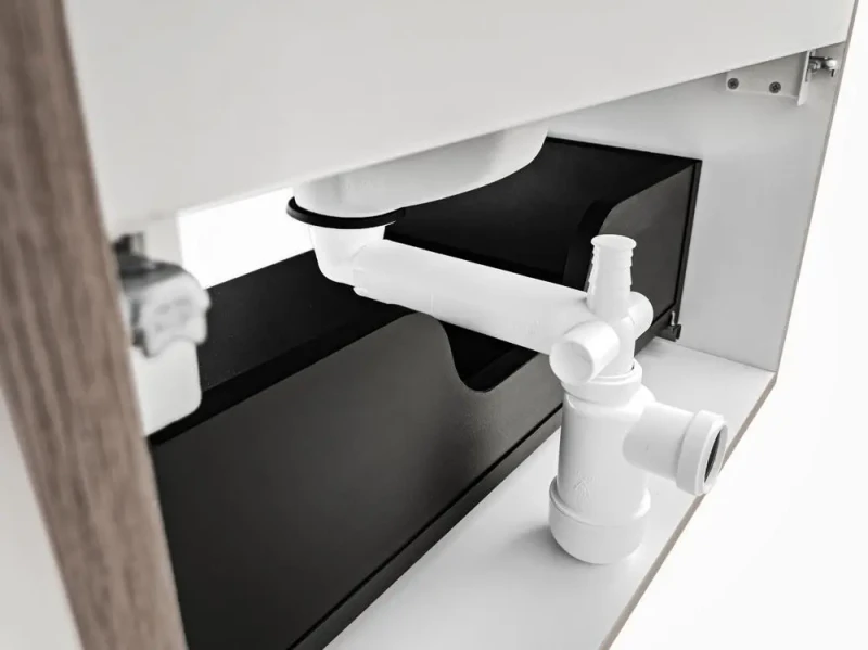 Zestaw mebli łazienkowych BALI WHITE 1 z szafką pod umywalkę 80 cm - 7 elementów
