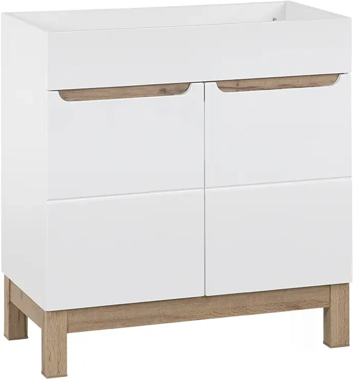 Zestaw mebli łazienkowych BALI WHITE 1 z szafką pod umywalkę 80 cm - 7 elementów