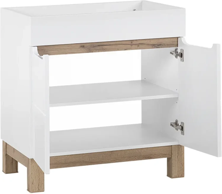 Zestaw mebli łazienkowych BALI WHITE 1 z szafką pod umywalkę 80 cm - 7 elementów