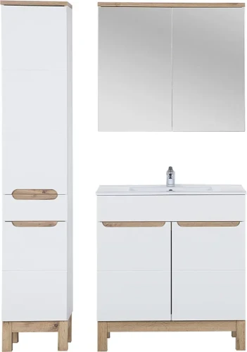 Zestaw mebli łazienkowych BALI WHITE 841 z szafką pod umywalkę 80 cm - 5 elementów