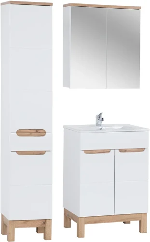 Zestaw mebli łazienkowych BALI WHITE 841 z szafką pod umywalkę 80 cm - 5 elementów